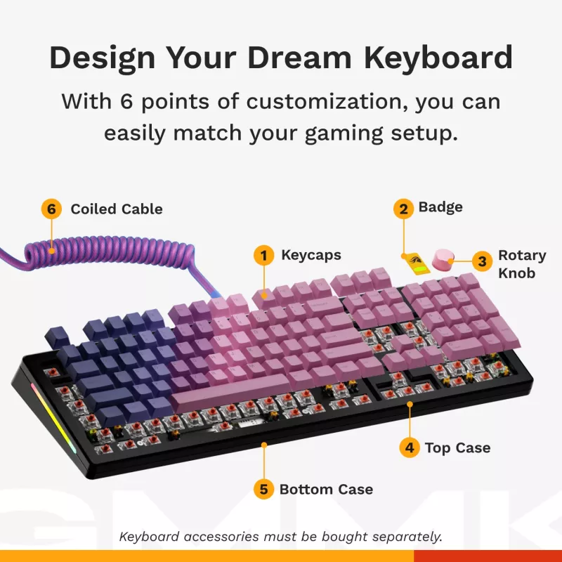 Glorious PC Gaming Race GMMK 3 PRO barebones-toetsenbord full-size USB RGB LED