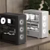 Aerocool D501A Midi Tower zwart, hout