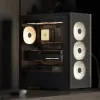 Aerocool D501A Midi Tower zwart, hout