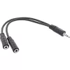 InLine 3,5mm jack Y-kabel stekker naar 2x 3,5mm jackbus stereo, 0,2 m