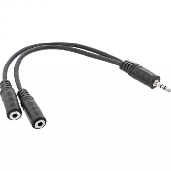 InLine 3,5mm jack Y-kabel stekker naar 2x 3,5mm jackbus stereo, 0,2 m