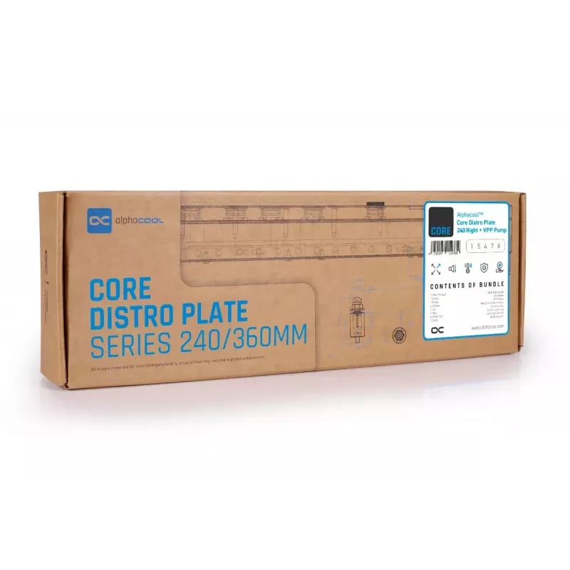Pomp & reservoir Alphacool Core Distro Plate zwart transparant acryl aluminium keramisch synthetisch
