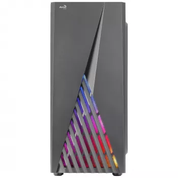 Aerocool DELTABKV1 ATX pc-behuizing RGB-front, volledig zijvenster, 12cm ventilator, zwart