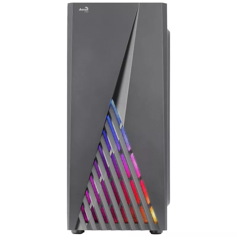 Aerocool DELTABKV1 ATX pc-behuizing RGB-front, volledig zijvenster, 12cm ventilator, zwart