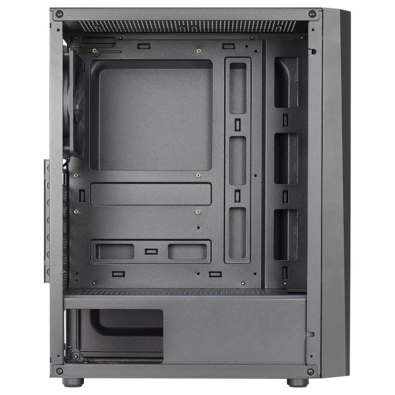 Aerocool DELTABKV1 ATX pc-behuizing RGB-front, volledig zijvenster, 12cm ventilator, zwart