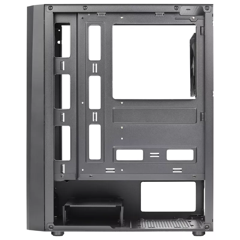 Aerocool DELTABKV1 ATX pc-behuizing RGB-front, volledig zijvenster, 12cm ventilator, zwart