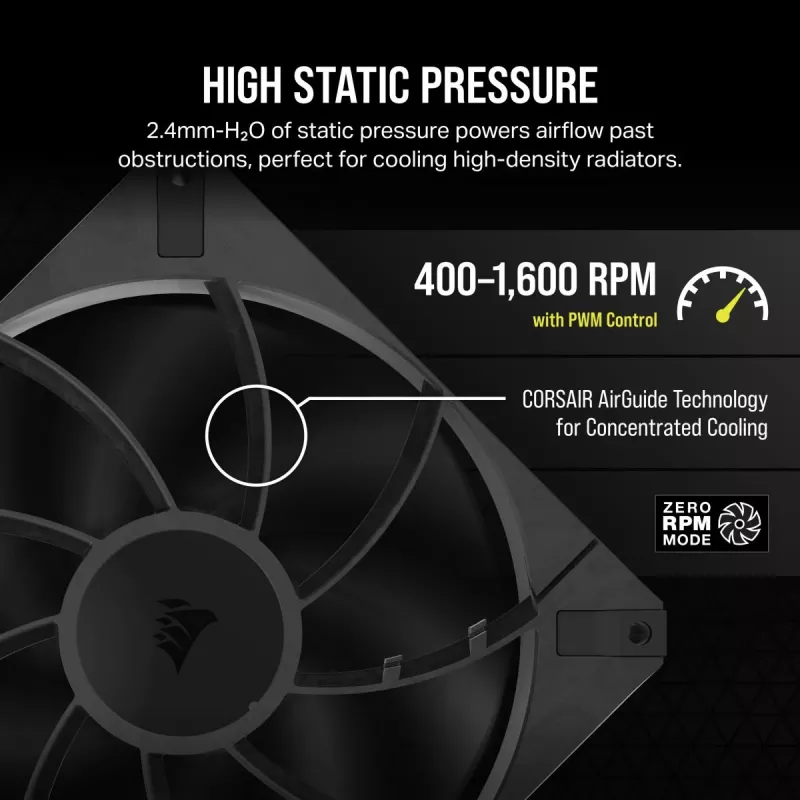 CORSAIR ventilator - Rs Series Rs140 Max 140mm enkele verpakking