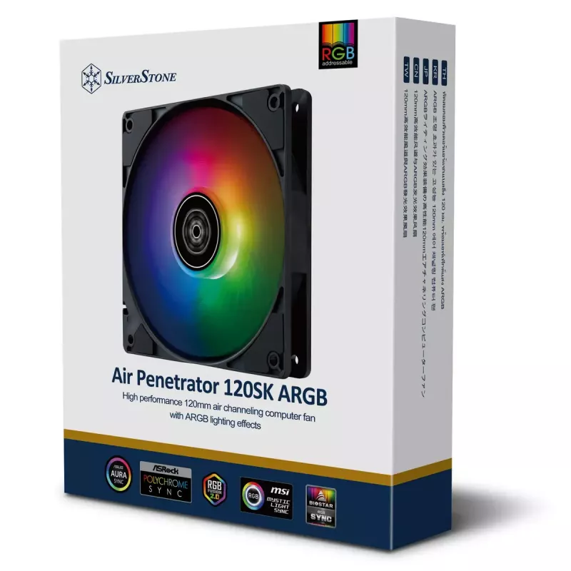 Luchtkoeler Silverstone Penetrator SST-AP120SKB-ARGB 12 cm 2000 RPM