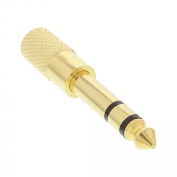 InLine audio-adapter 6,3mm stekker / 3,5mm bus stereo verguld metaal