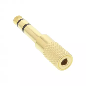 InLine audio-adapter 6,3mm stekker / 3,5mm bus stereo verguld metaal