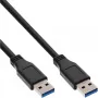 InLine USB 3.2 Gen.1 kabel Type-A stekker / A stekker, zwart, 5m