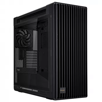 PC-behuizing ASUS ProArt PA602 Midi Tower zwart – ATX/EATX-ondersteuning, gehard glas, 2x 200-mm-frontventilator, 360-mm-topradiator, GPU tot 450 mm