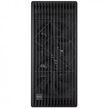 PC-behuizing ASUS ProArt PA602 Midi Tower zwart – ATX/EATX-ondersteuning, gehard glas, 2x 200-mm-frontventilator, 360-mm-topradiator, GPU tot 450 mm