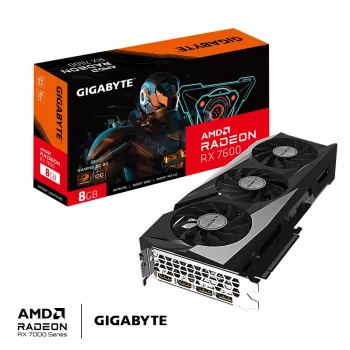 Grafische kaart GIGABYTE GAMING Radeon RX 7600 8 GB GDDR6, PCIe 4.0, 128-bit, WINDFORCE 3X