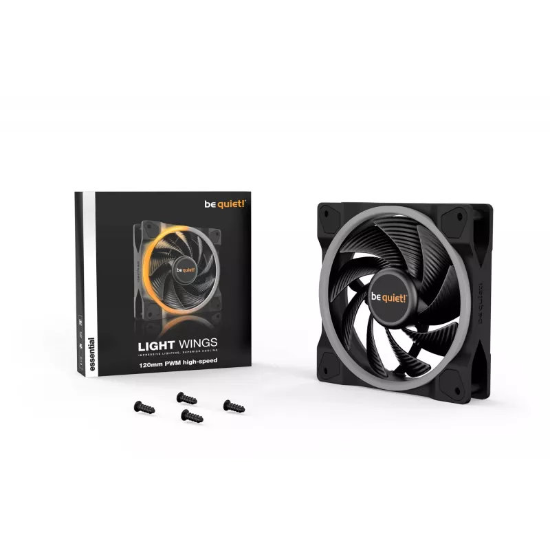 be quiet! Light Wings 120mm ARGB PWM High Speed ventilator zwart