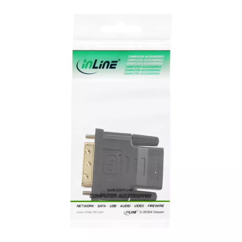 InLine HDMI naar DVI adapter bus / stekker verguld, 4K2K