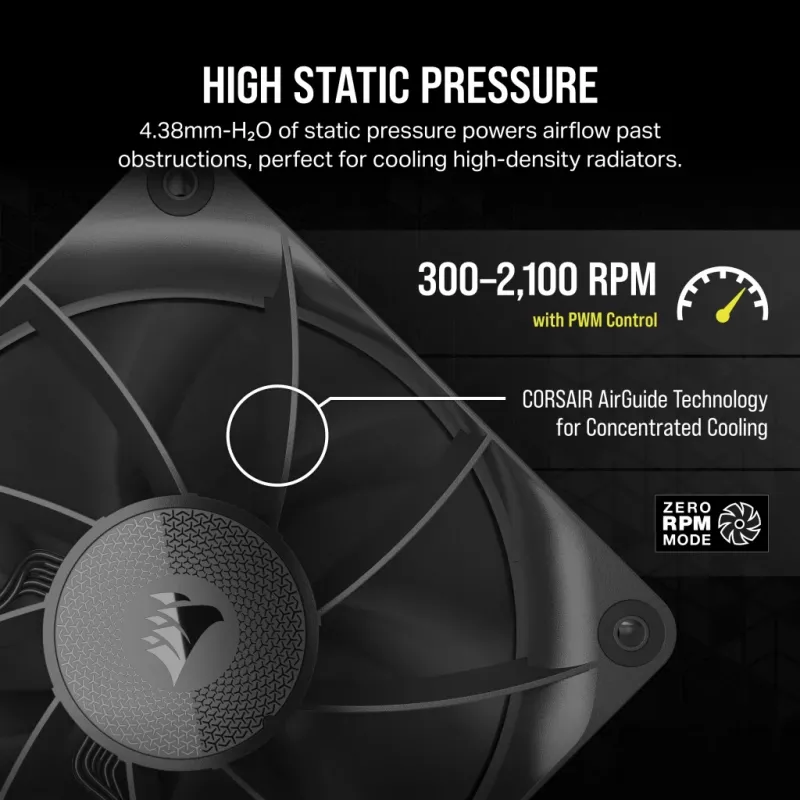 CORSAIR Rx Series iCUE LINK RX120 120-mm-ventilator, set van drie