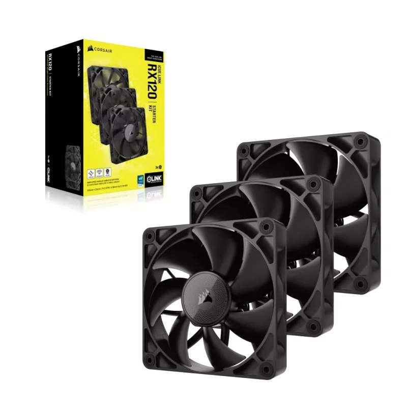 CORSAIR Rx Series iCUE LINK RX120 120-mm-ventilator, set van drie