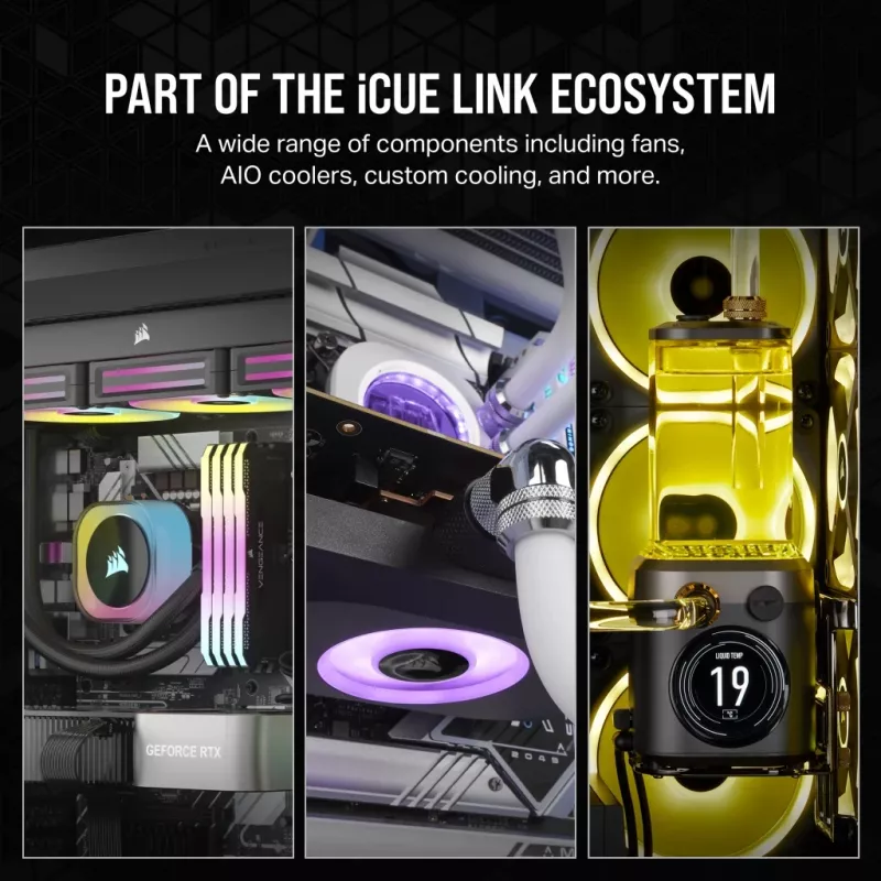 CORSAIR Rx Series iCUE LINK RX120 120-mm-ventilator, set van drie