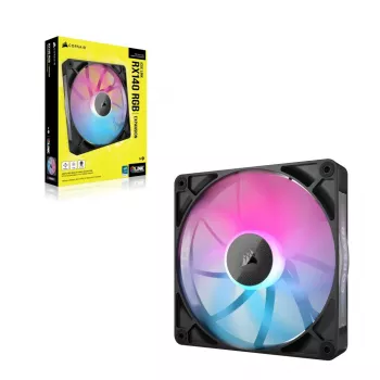 Corsair iCUE LINK RX140 RGB ventilator, 14 cm, zwart, 300–1700 tpm, magnetisch lager