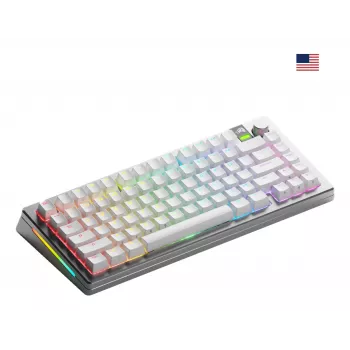 Mechanisch toetsenbord GLORIOUS GMMK 3 PRO 75% Prebuilt Wireless, USB + RF + Bluetooth, QWERTY, zilver