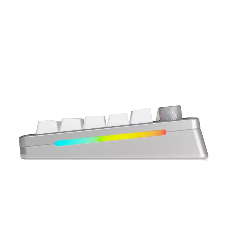 Glorious GMMK 3 Pro 75 % draadloos gamingtoetsenbord, Pre-Built, Fox-switches, US ANSI, zilver