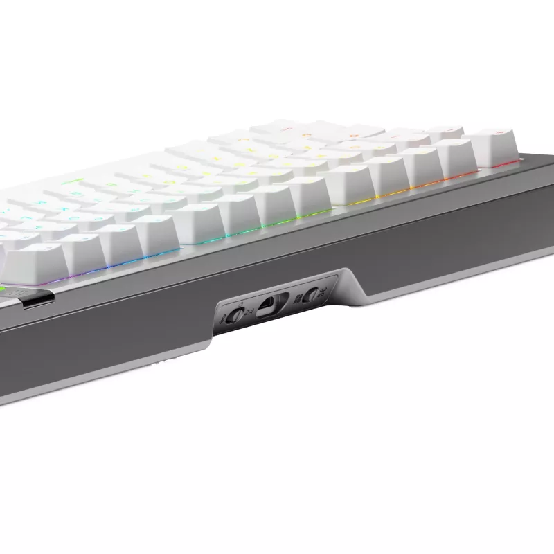 Glorious GMMK 3 Pro 75 % draadloos gamingtoetsenbord, Pre-Built, Fox-switches, US ANSI, zilver