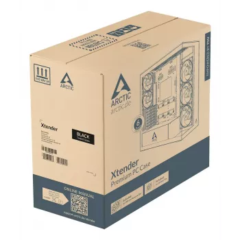 ARCTIC Xtender VG (Black) Premium E-ATX pc-behuizing met verticale GPU-montage