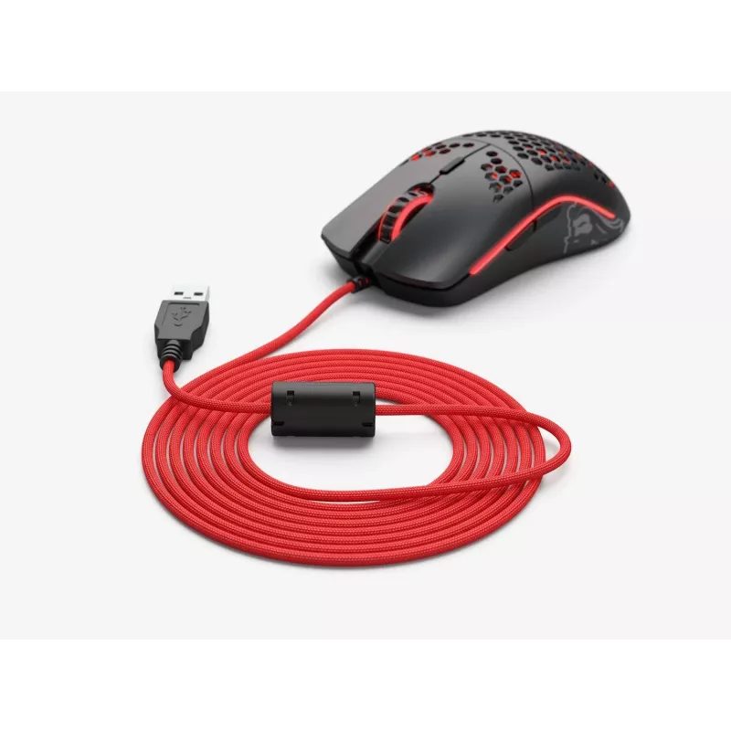 Muis-kabel GLORIOUS G-ASC-RED rood 2 m gevlochten vervanging