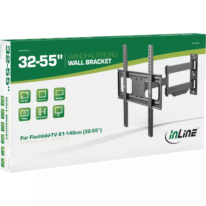 InLine wandbeugel voor displays 81-140cm 32-55 inch max. 50kg