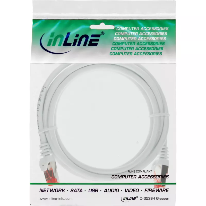 InLine patchkabel S/FTP PiMF Cat.6 250MHz PVC koper wit 1m