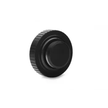 EK-Quantum Torque stop — messing, zwart/zilver, Ø 23 mm, hoogte 5,5 mm