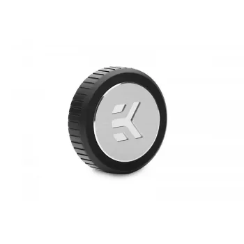 EK-Quantum Torque stop — messing, zwart/zilver, Ø 23 mm, hoogte 5,5 mm