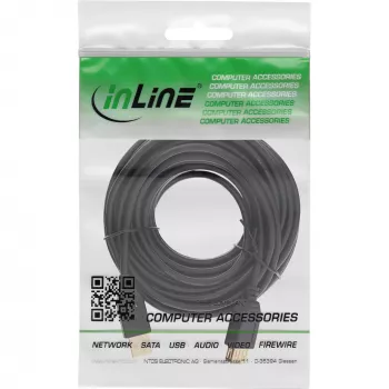 InLine USB 2.0 verlengkabel Type-A stekker / bus, verguld, zwart, 5m