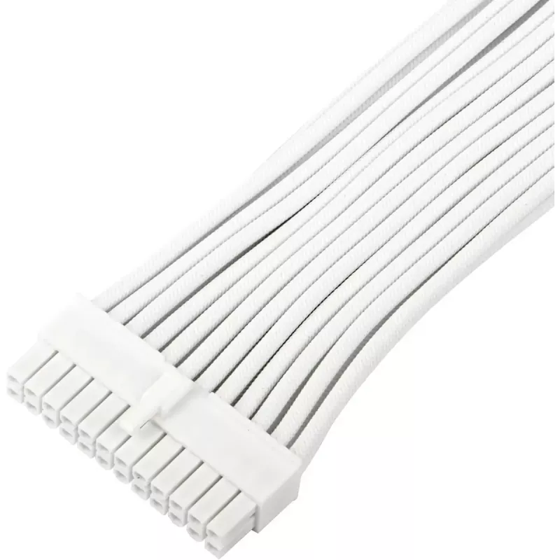 Voedingsverlengkabel SILVERSTONE 24-polig ATX SST-PP07E-MBW-V2 30 cm wit