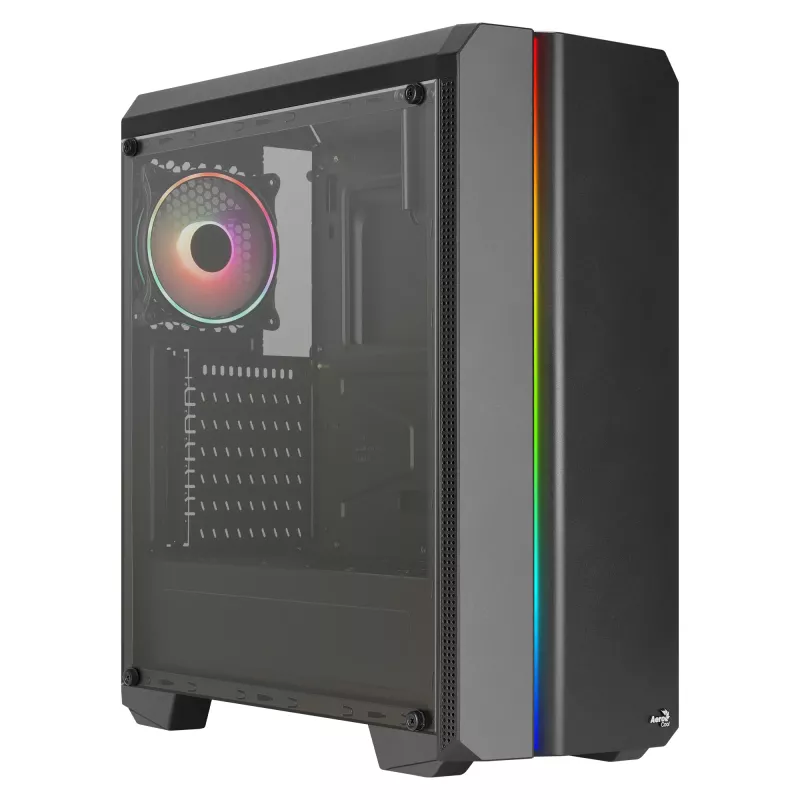Aerocool GENESISV2BK pc ATX behuizing, frontpaneel LED ARGB ventilator ARGB 12 cm, zwart