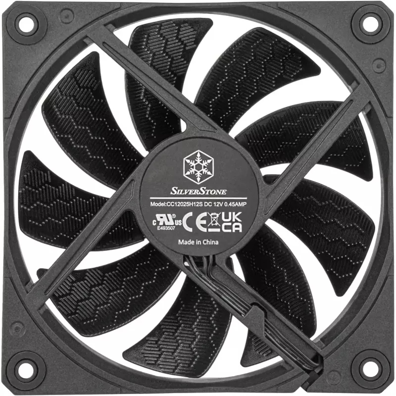Behuizingsventilator SILVERSTONE SST-SF120B 120 mm zwart — 120-mm-koelventilator voor pc-behuizingen