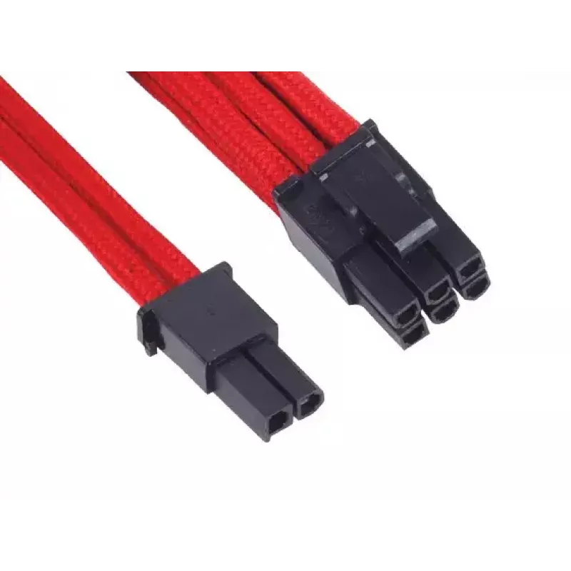 SilverStone SST-PP07-PCIR verlengkabel van 8-pins PCIe naar 6+2-pins PCIe, 0,25 m, rood