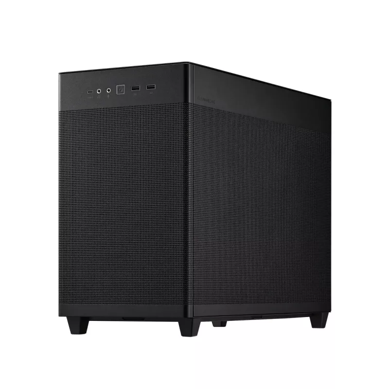 PC-behuizing ASUS Prime AP201 MicroATX Mini Tower zwart — ondersteunt microATX, max. GPU 338 mm, CPU-koelerhoogte 170 mm, 3x 3,5-inch bays, USB-A 2x, USB-C 1x