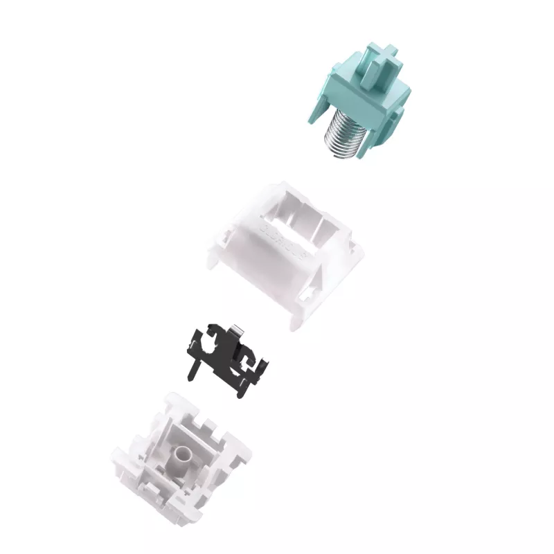Toetsenbordschakelaars GLORIOUS Lynx Linear Mechanical Switches — 36 stuks, polycarbonaat, cyaan-translucent