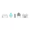 Toetsenbordschakelaars GLORIOUS Lynx Linear Mechanical Switches — 36 stuks, polycarbonaat, cyaan-translucent