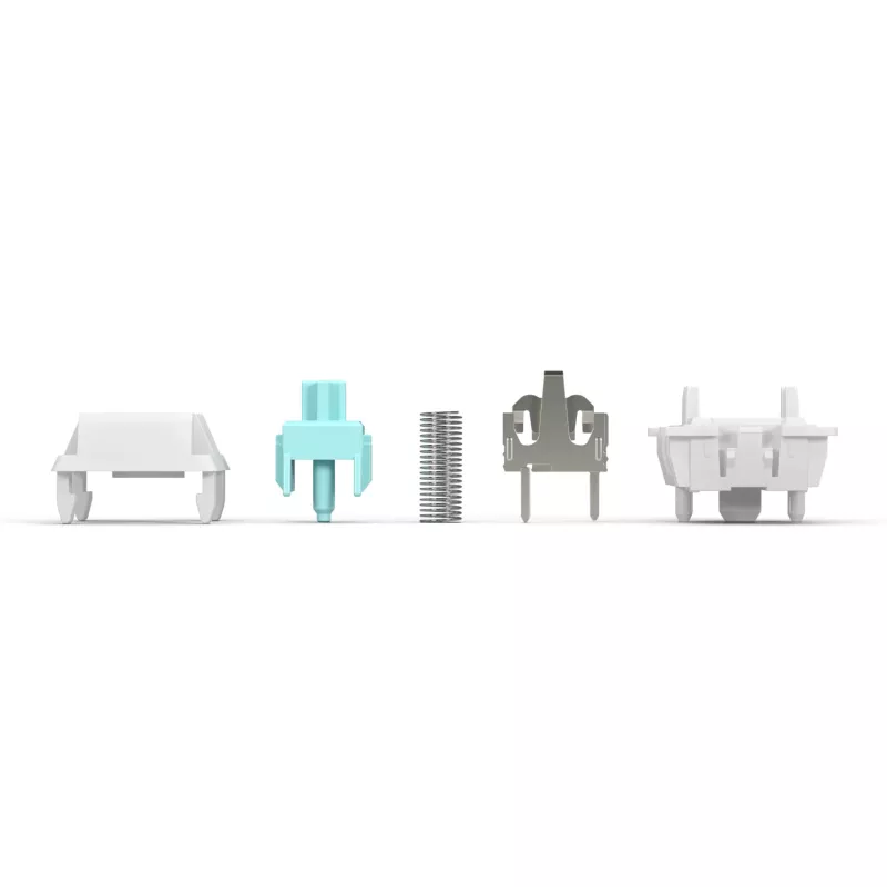Toetsenbordschakelaars GLORIOUS Lynx Linear Mechanical Switches — 36 stuks, polycarbonaat, cyaan-translucent