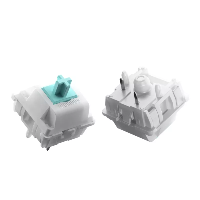 Toetsenbordschakelaars GLORIOUS Lynx Linear Mechanical Switches — 36 stuks, polycarbonaat, cyaan-translucent