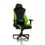 Gaming-stoel Nitro Concepts S300 — stoffen zitting, in hoogte verstelbaar 128–140 cm, rugleuningbreedte 56 cm, zwart/groen