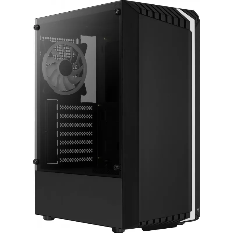 Aerocool Bionic V2 (PGS Bionic-G-BK-v2) Midi Tower pc-behuizing, ATX, RGB, gehard glas, zwart