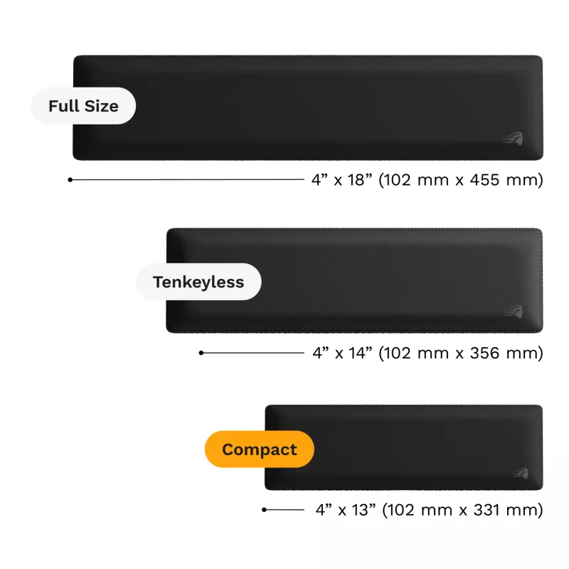 Polssteun GLORIOUS Compact Fabric zwart voor 65–75% toetsenborden GLO-KB-ACC-WR-CLTH-65-75-BLK