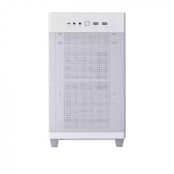 Pc-behuizing ASUS Prime AP201 MicroATX Mini Tower wit — ondersteunt microATX, GPU tot 338 mm, 3×3,5-inch + 1×2,5-inch drives, USB-A 3.2 Gen1×2, USB-C 3.2 Gen2×1