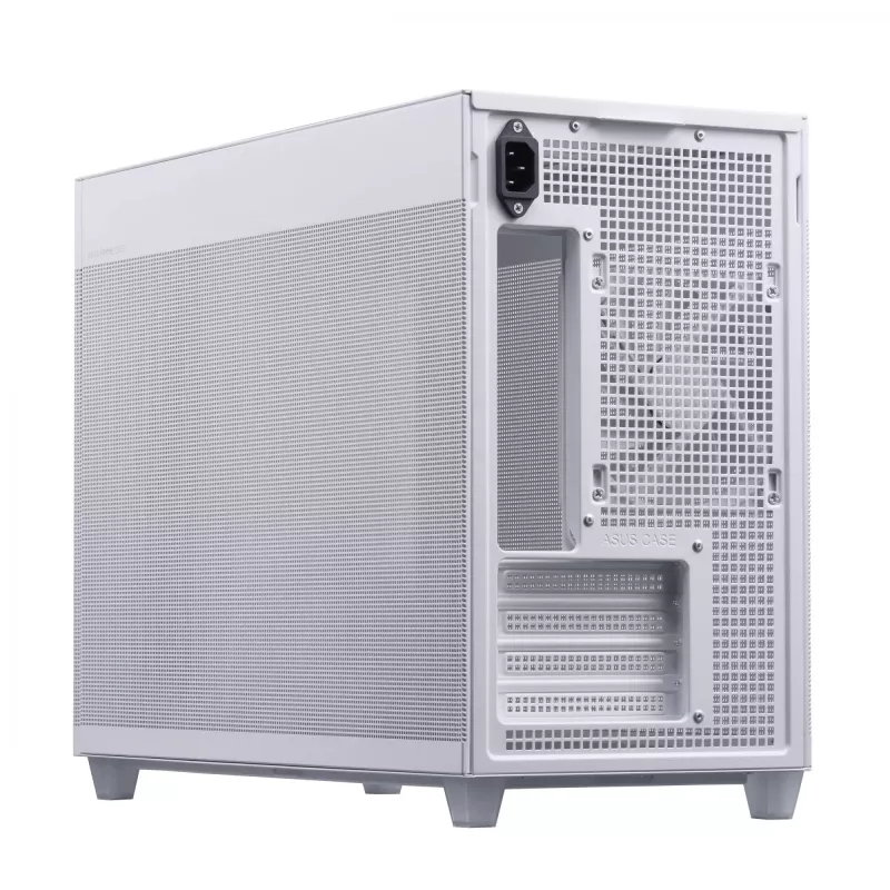 Pc-behuizing ASUS Prime AP201 MicroATX Mini Tower wit — ondersteunt microATX, GPU tot 338 mm, 3×3,5-inch + 1×2,5-inch drives, USB-A 3.2 Gen1×2, USB-C 3.2 Gen2×1