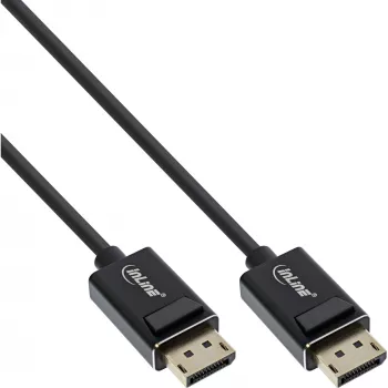 InLine DisplayPort 2.0 kabel, 8K4K UHBR, zwart, vergulde contacten, 1m