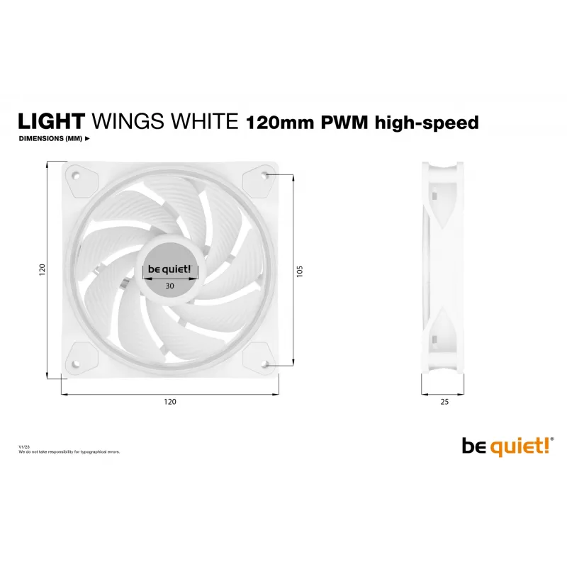 be quiet Light Wings White | 120mm PWM-High-Speed Triple-Pack computerbehuizingsventilator 12 cm 3 stuks